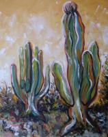 Silvianas Artwork - Cacti In Baja California 1 - Acrylic On Canvas